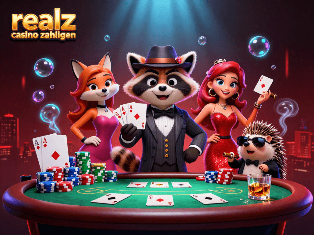 Realz Casino Zahlungen: Spieler gewinnt mit hoher Hand in lebendiger Poker-Atmosphäre.