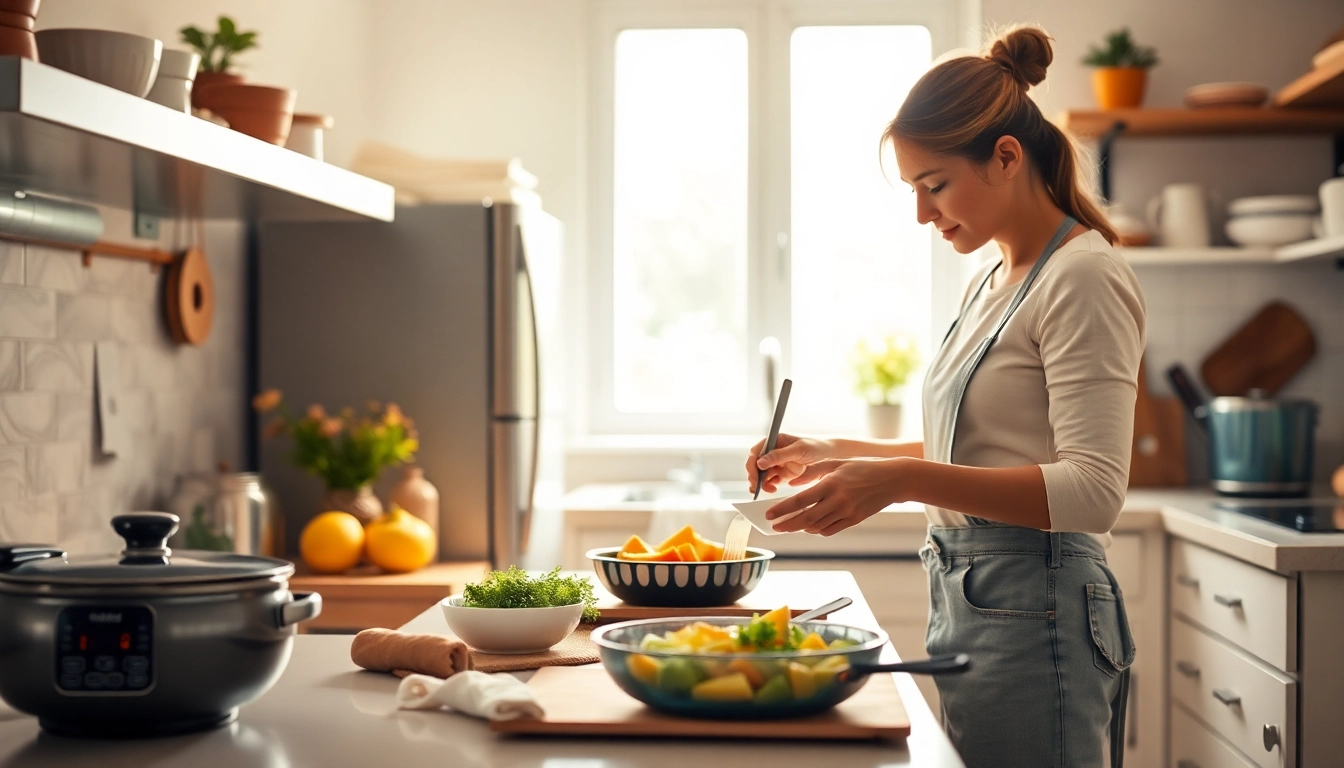 Housekeeping in action at a warm kitchen demonstrating the essence of hauswirtschaft stelle hameln through meal preparation.