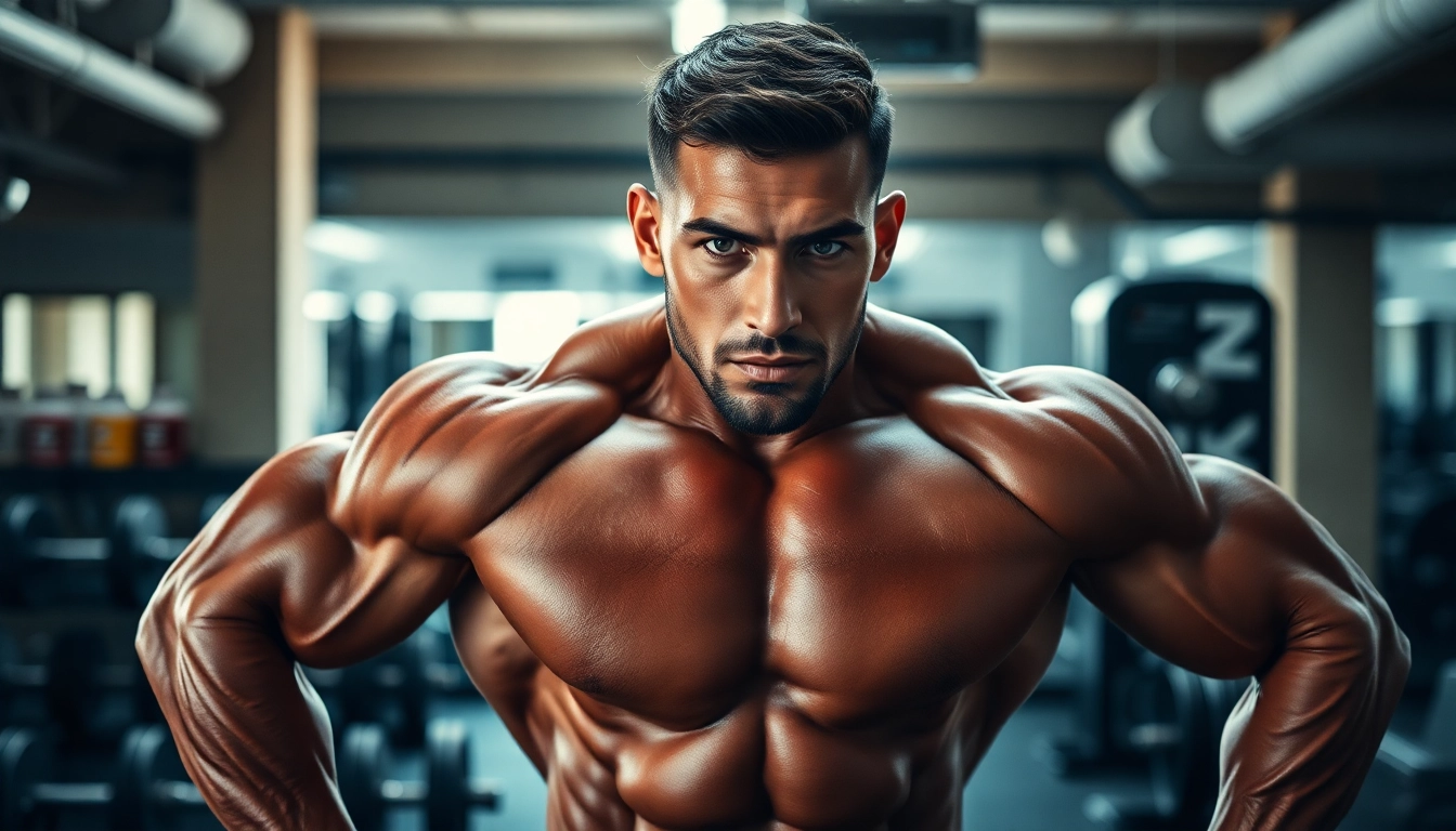 Nandrobal Nadrolone Phenyl Propionate in action: a bodybuilder emphasizes strength and focus in the gym.