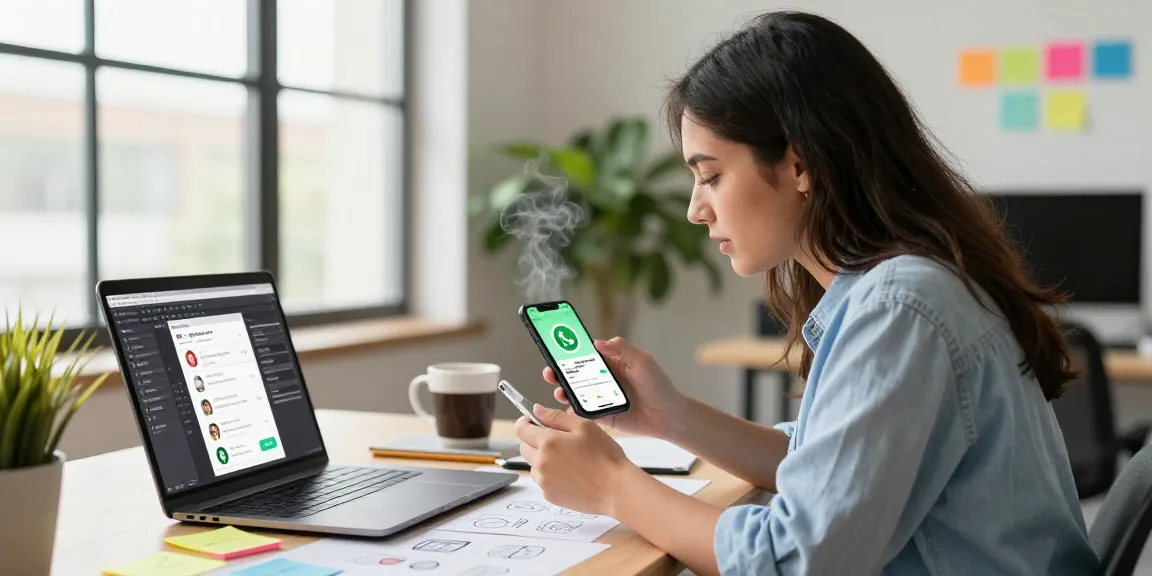 Engaging scene showcasing GB WhatsApp download on smartphone with customization options in a modern workspace
