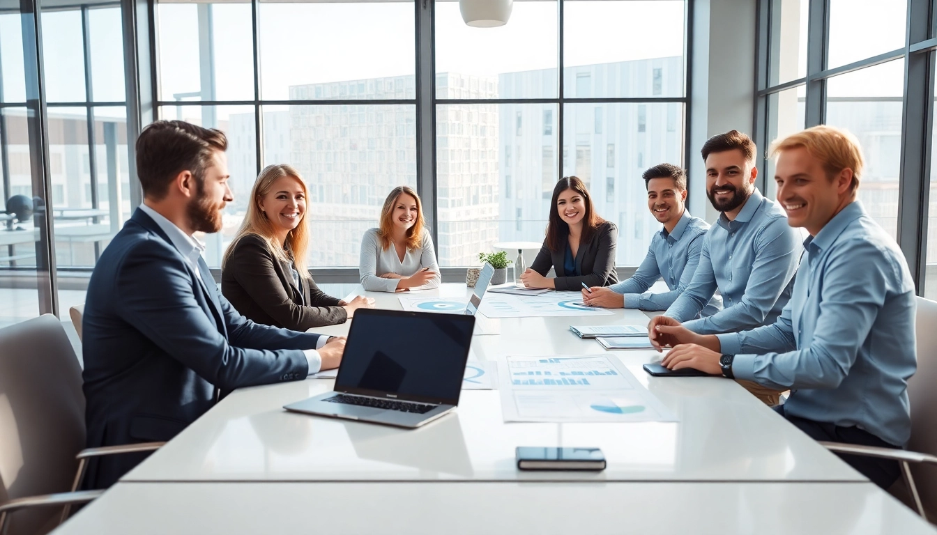 Verbessern Sie Ihre Effizienz mit SAP ERP in einem modernen Team-Meeting.
