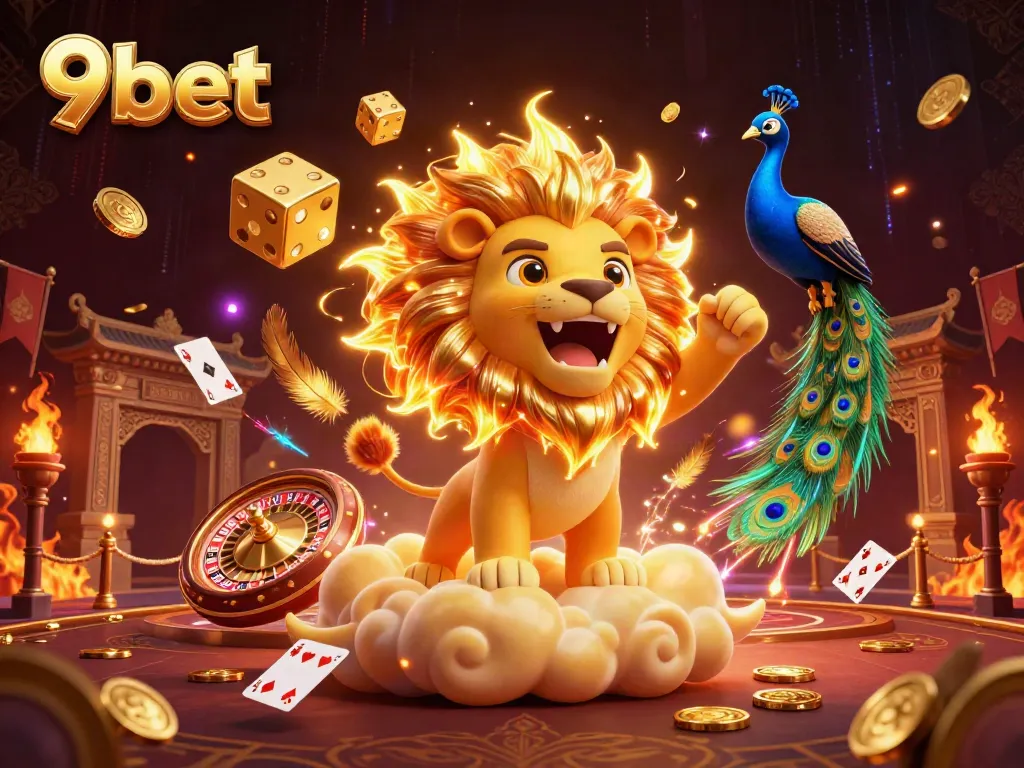 Experience thrilling wins with 9bet at an exciting live casino, surrounded by vibrant elements.