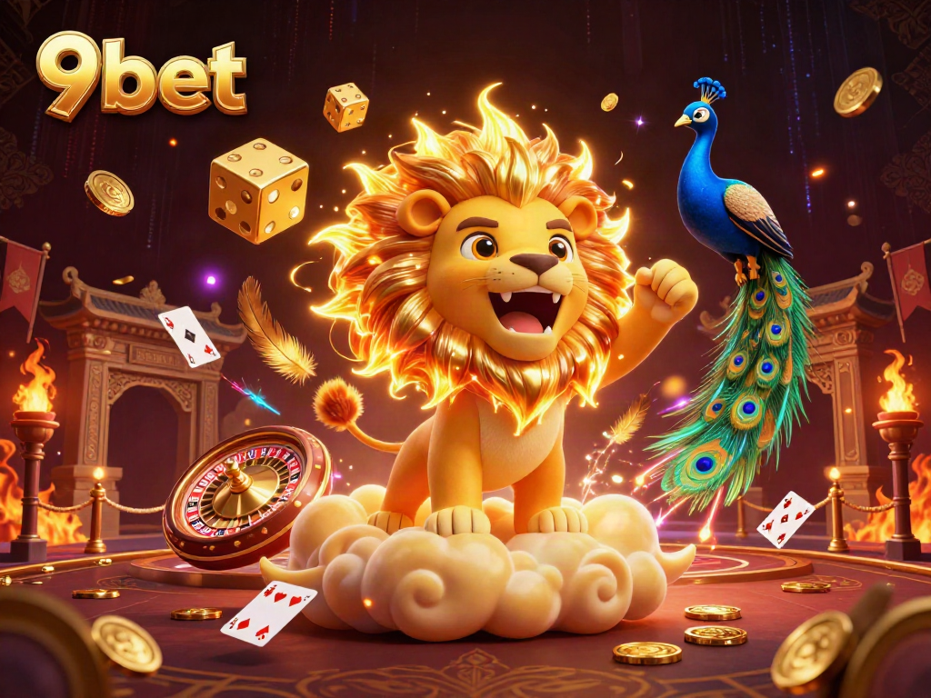 Experience thrilling wins with 9bet at an exciting live casino, surrounded by vibrant elements.