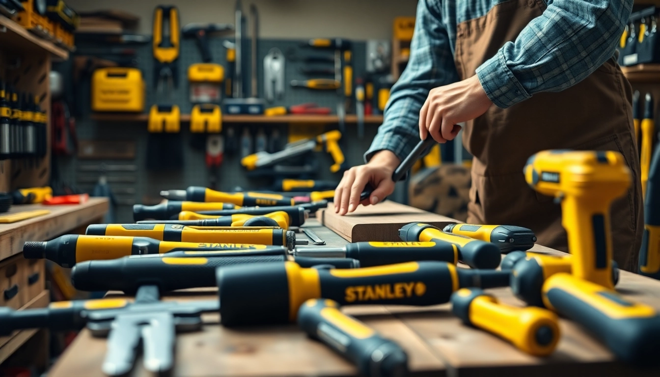 Stanley Werkzeuge in action, showcasing a craftsman at work using trusted tools.