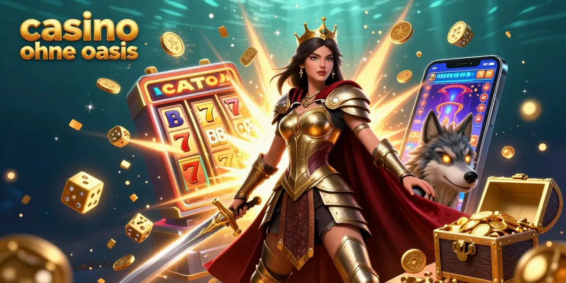 Engage with the vibrant world of casino ohne oasis where a warrior queen and her wolf companion celebrate jackpots.