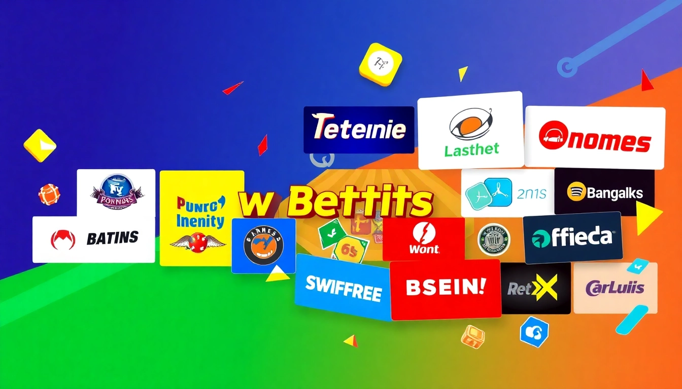 Explore the diverse and engaging features of neue online wettanbieter through a vibrant collage of their unique logos and interfaces.