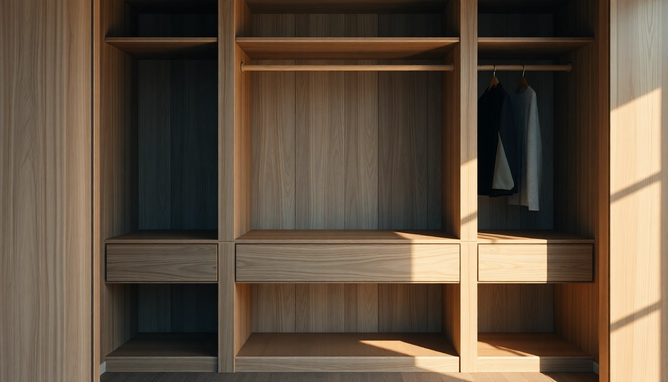 Präsentieren Sie Premium kleiderbügel aus hochwertigem Holz in einem eleganten Kleiderschrank-Setup.