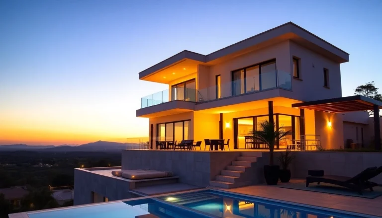 Stunning villa in Northern Cyprus showcasing nord zypern immobilien in scenic sunset.