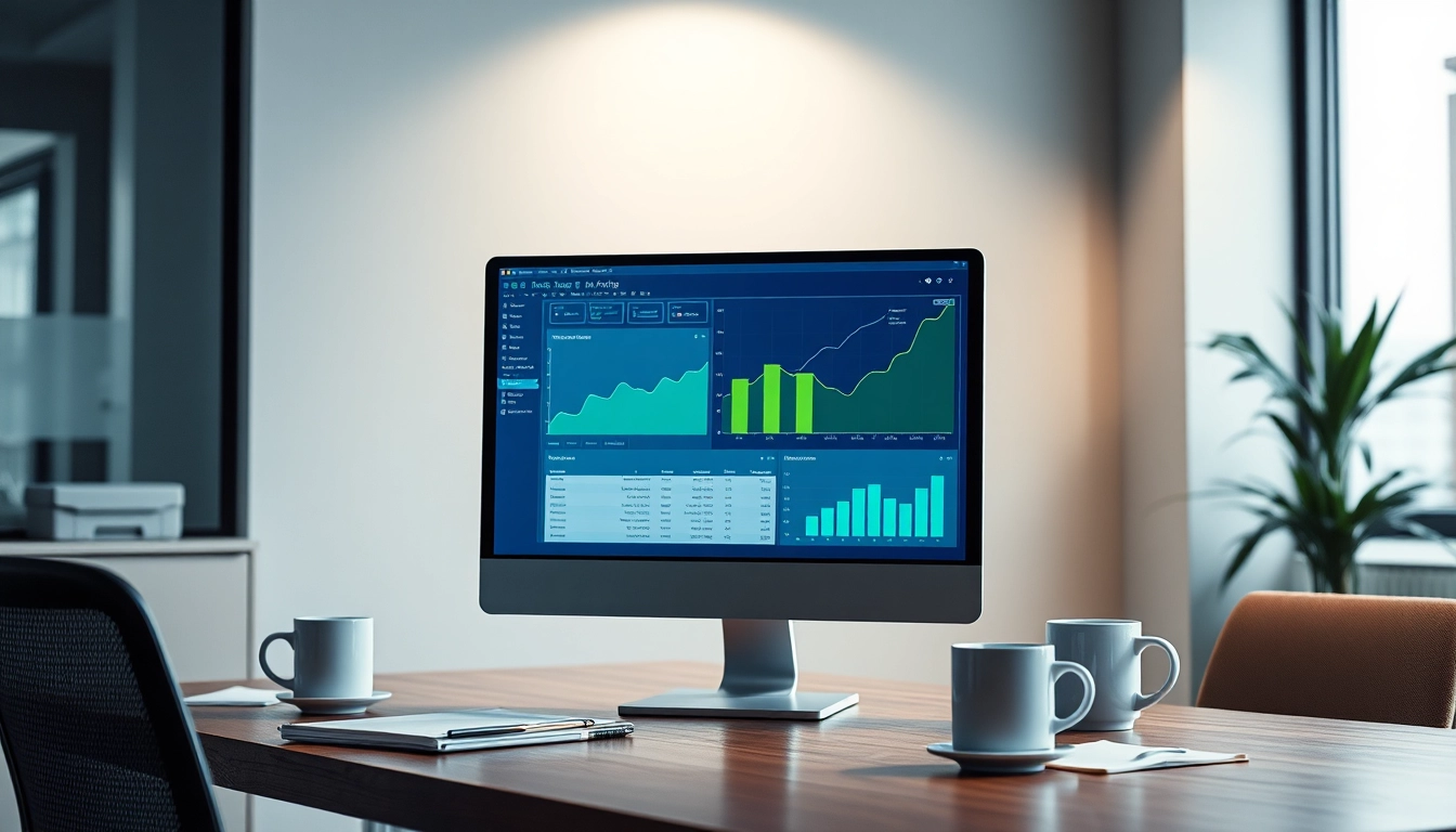 Analysieren Sie den Web-Rang Ihrer Website mit leistungsstarken Tools in einem modernen Büroumfeld.