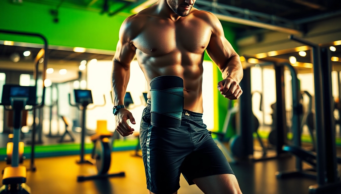 Kniebandage unterstützt athletischen Sportler beim Training und schützt das Kniegelenk effektiv.