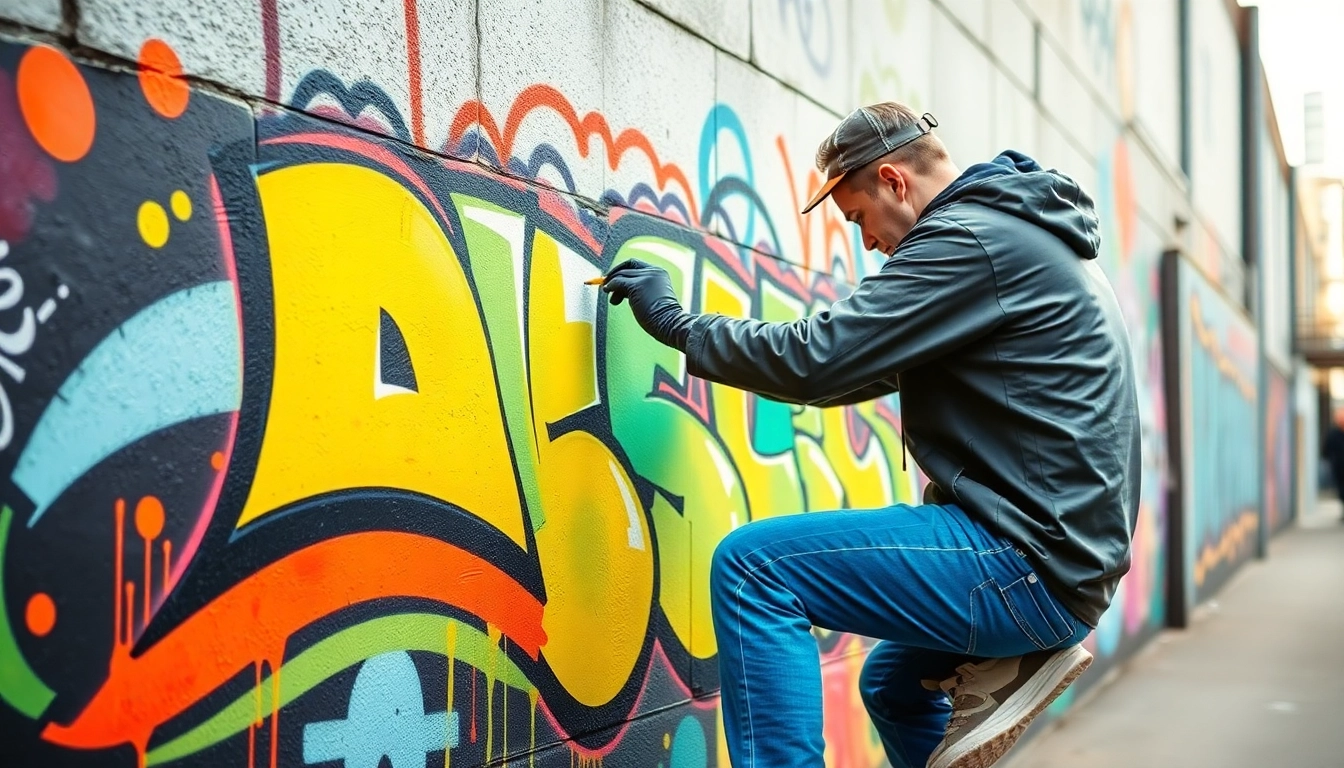 Graffiti Dortmund: Künstlerin malt lebendiges mural in urbaner Umgebung.