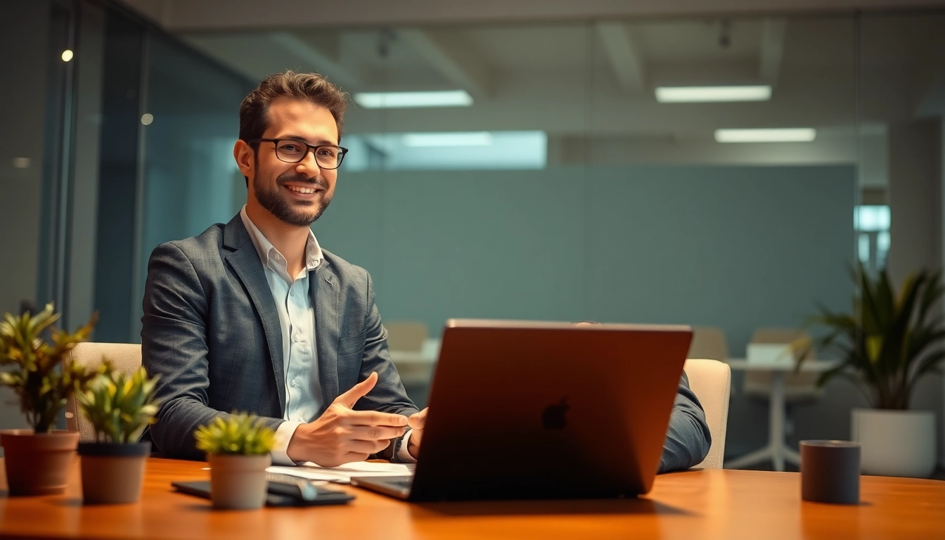 Headhunter Essen führt ein persönliches Interview mit einem Kandidaten in einem modernen Büro.