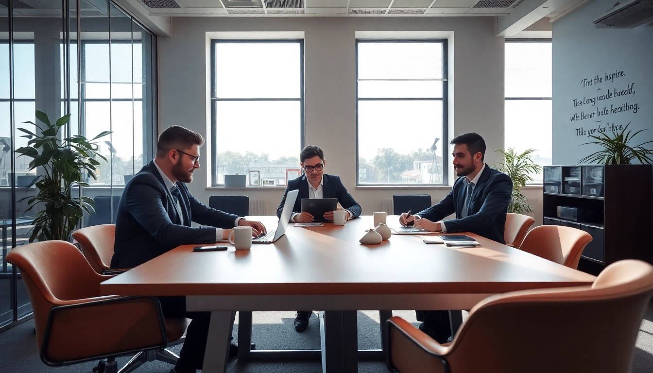 Professionelles Team von Headhunter Erfurt, das an einem neuen Projekt arbeitet und Ideen austauscht.