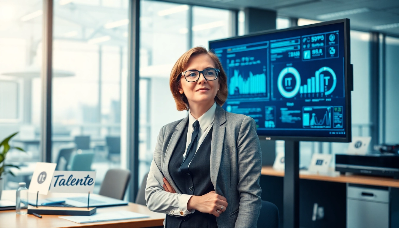 Headhunter IT in einem modernen Büro, das auf IT-Daten fokussiert ist.