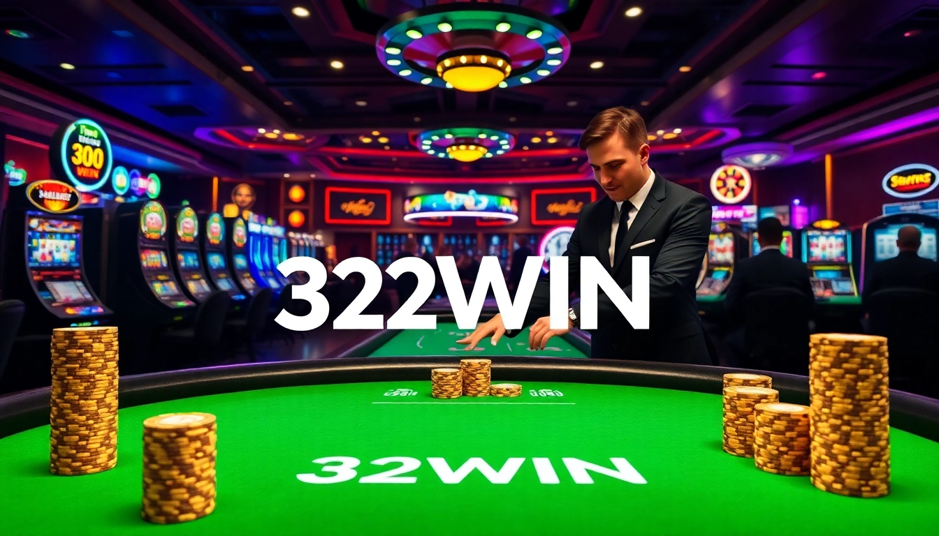 32WIN poker players engaged in high-stakes excitement at a luxury casino table.