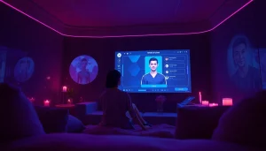 NSFW AI chat interaction interface showcasing a cozy, intimate digital space.