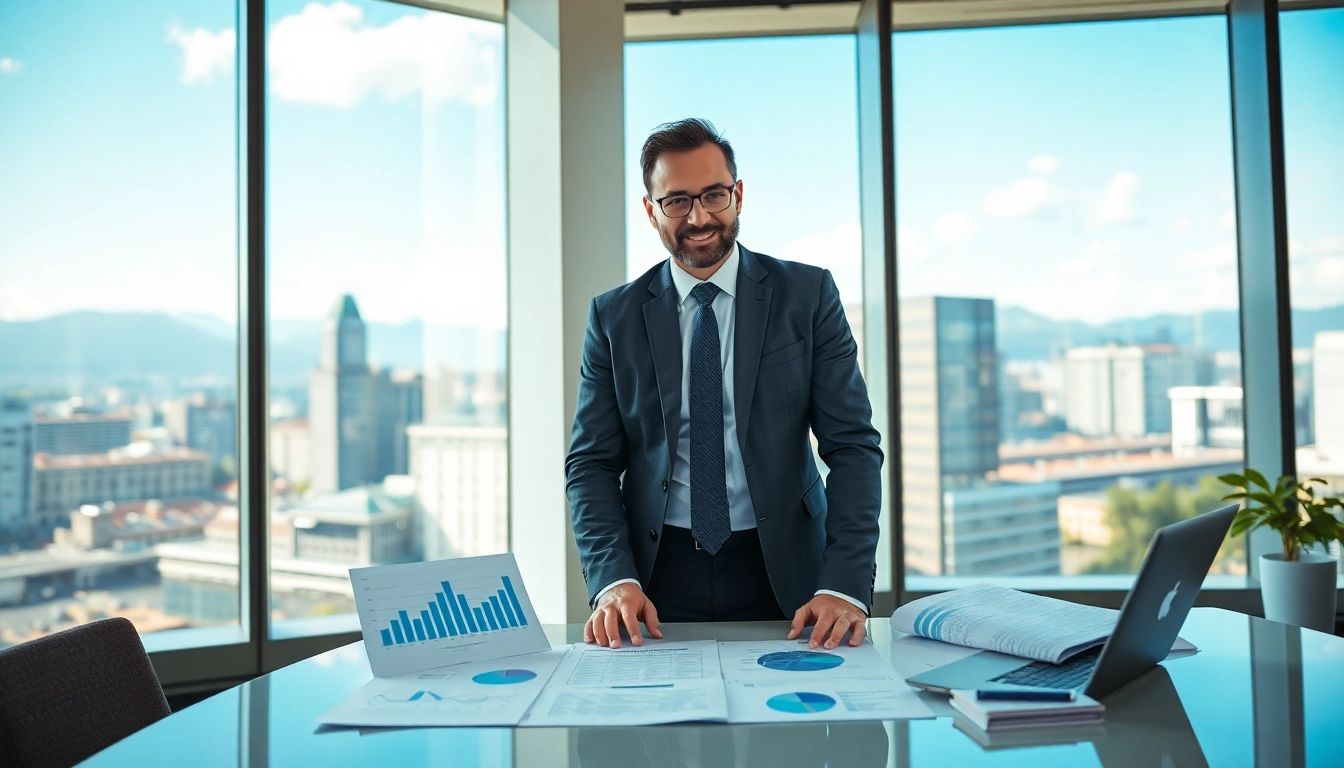Headhunter Schweiz berät in einem modernen Büro mit einem selbstbewussten Fachmann.