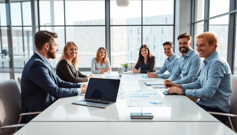 Verbessern Sie Ihre Effizienz mit SAP ERP in einem modernen Team-Meeting.